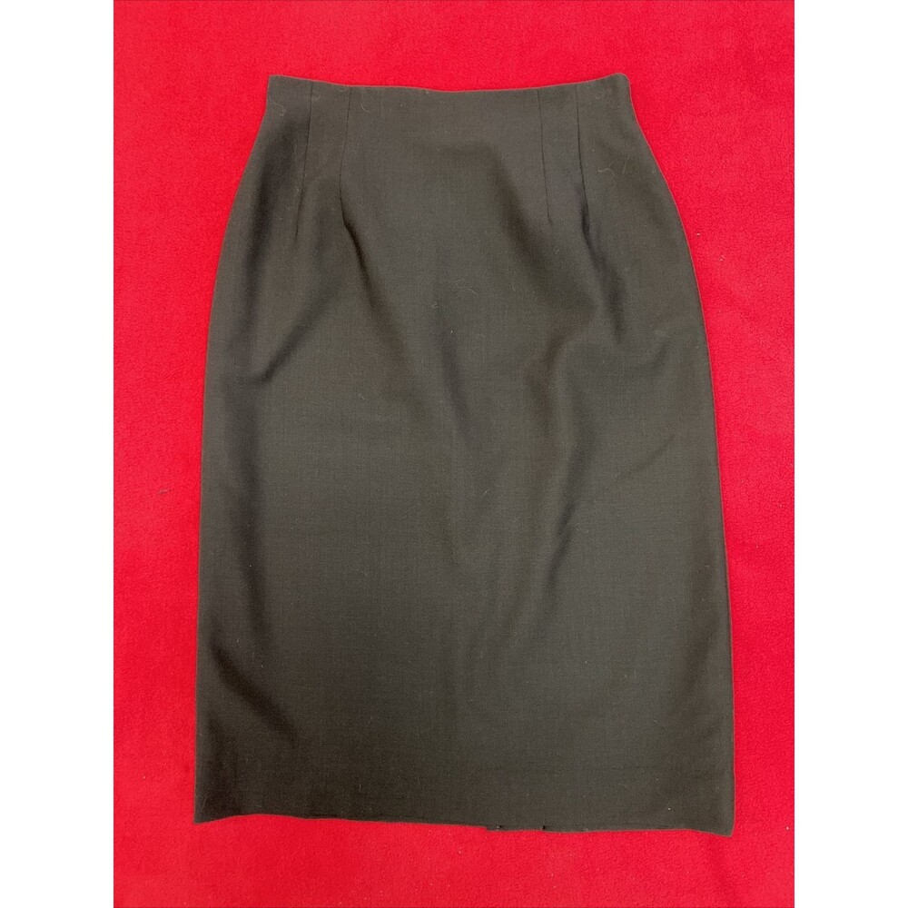 BLACK BASIC Talbots Petite Size 10 Wool knee length Black Pencil Straight Skirt